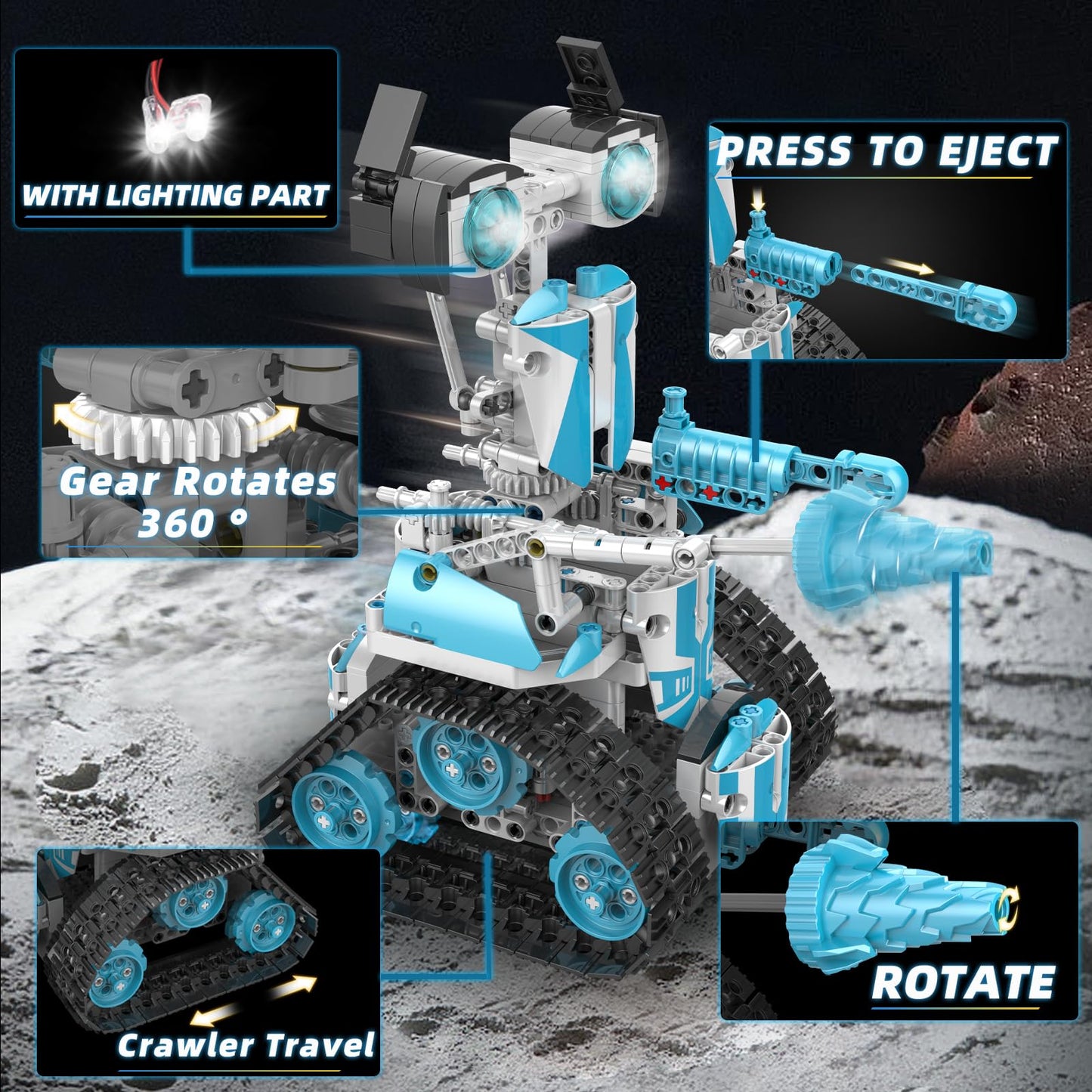 Suplanet STEM Robot for Kids Ages 8-14, 5-in-1 Remote Control and APP Programmable Robot Toys - 720 Pcs DIY Building Science Educational Kit, Building Block Birthday Present for Teen Boys Girls