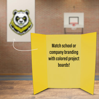 Flipside Products 36” x 48” Project Boards for Presentations, Science Fair, School Projects, Event Displays and Trifold Picture Board, Proudly Made in USA - Yellow - 10 Pack