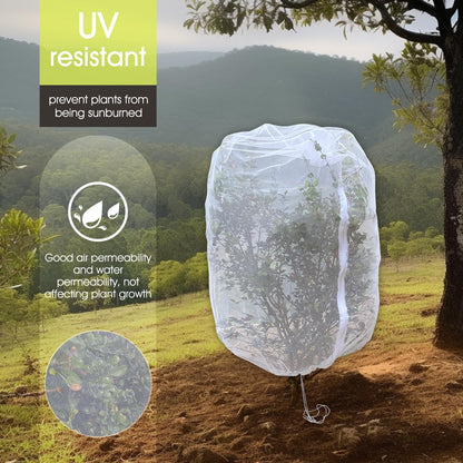Fruit Tree Netting, RIFNY 3.3 x 2.6 FT Blueberry Bush Netting Cover with Zipper Drawstring, Outdoor Mosquito Net Garden Netting Cover Protector Plant from Birds Cicadas Animals Insect (2 PCS, White)