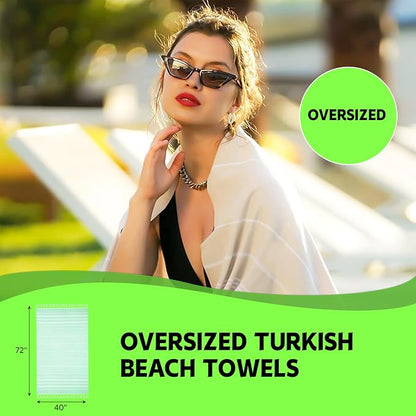 HAVLULAND Turkish Beach Towels, Oversized 40"x72" Turkish Bath Towel, Highly Absorbent Quick Dry Sand Free Beach Towels, Lightweight Pool Travel Camping Picnic Blanket - Pink