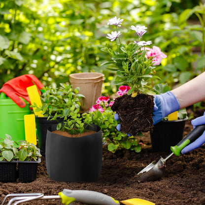 Amylove 100 Pcs Nursery Growing Bags, 8.2 x 4.9 Inches Non-Woven Fabric Growing Bags, Biodegradable Plant Pots Seedling Plant Start Pouches for Vegetables Flower Fruit Home Garden Greenhouse Supplies