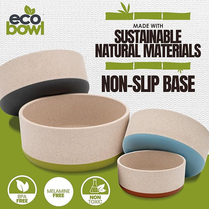 Palz&Co EcoBowl with Lid for Dogs & Cats, 28 oz Cinnamon - Natural Bamboo Pet Bowl with Non-Slip Base, Pet Food and Water Dish, Dishwasher Safe