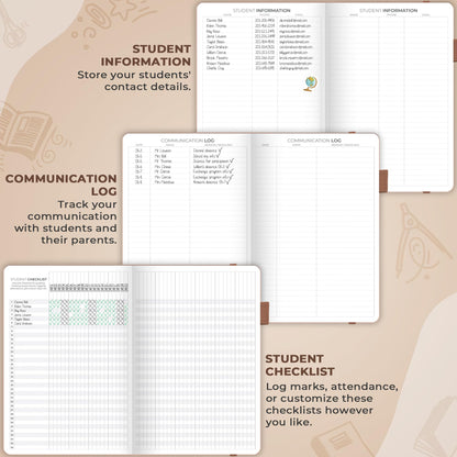 Clever Fox Teacher Planner – School Year Planner with Calendars & Lesson Plans – Teacher Plan Book for Classroom & Homeschool Organization - Undated, A5 Size, Hardcover (Rose Gold)