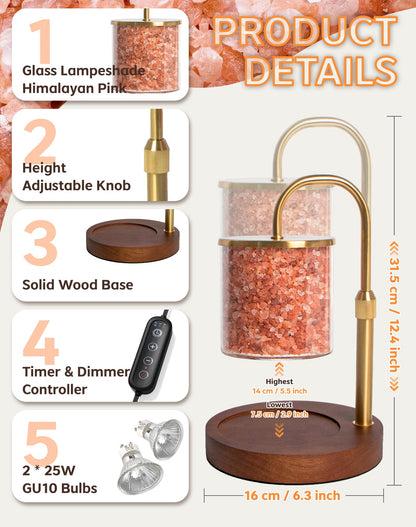 ARVIDSSON Candle Warmer Lamp with Himalayan Pink Salt, Timer & Dimmable Candle Warmer for Jar Candles, Birthday Gifts for Women Mom, House Warming Gifts, Candle Lamp Warmer for Home Decor