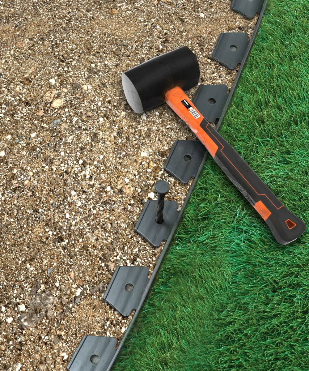 Meboyz 50 Pack of 8-inch Plastic Landscape Edging Spikes are Perfect for anchoring Weed barriers, Paver Edging, Artificial Turf, Grass Pathways, and More.