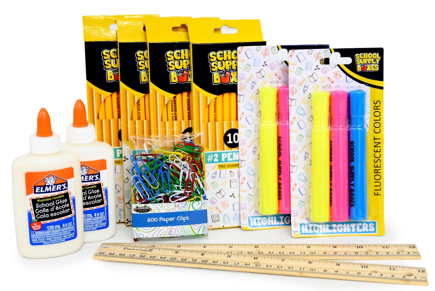 School Supply Boxes | Mega Bundle (1 Box) | Back to School Essentials Kit for Students & Teachers | Includes All of Your Back-to-School Needs for All Classes