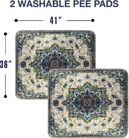 PUPIBOO Washable Pee Pads for Dogs and Cats - Super Absorbent Reusable Puppy Training Pads - 100% Waterproof, Leak-Proof & Non-Slip Whelping Pads for Pet Housebreaking