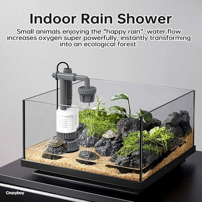 Aquarium Gravel Cleaner Fish Tank Vacuum - 6-in-1 Automatic Removable Vacuum Electric Tool , 30W Strong Suction Electric Cleaner with Adjustable Motor for Efficient Water Change & Cleaning.(Grey)
