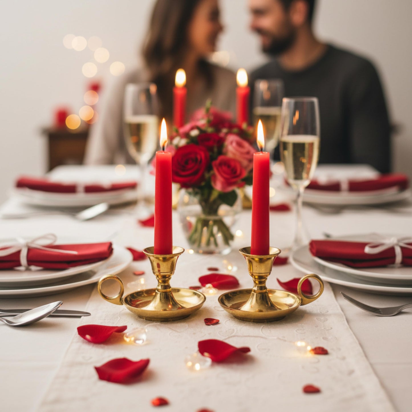 Rely+ Glossy Gold Metal Candle Holders with Handle for Taper Candlestick Set of 2 Modern Decor for Home Table Centerpiece for Wedding, Parties, Dinners, Decorations