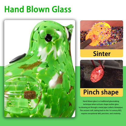 Naboher Glass Bird Shaped Plant Watering Ball Glass Automatic Watering Ball Flower Pot Insertion Spike Drip Irrigation Device Watering Ball Irrigation System Plant Enthusiast Gift (Green)