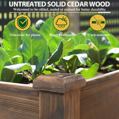 MUPATER 48 x 24 x 30in Raised Garden Bed, Wood Elevated Planter Box with Legs, Outdoor Raised Beds for Gardening, Backyard, Patio and Balcony, Rustic