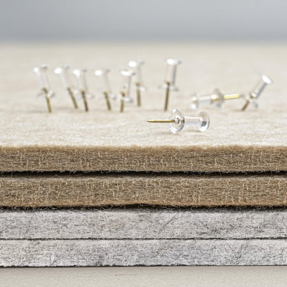 Lightomorrow Bulletin Board, 36 x 24 inches Felt Board - Decorative Pin Board, Cork Board Alternative for Wall, 3' x 2' Foldable Self-Adhesive Vision Board with 20 Pushpins - Marble White