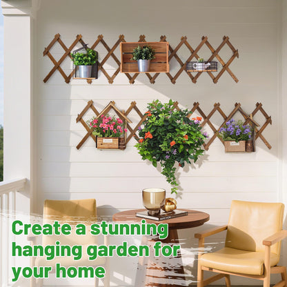 2Packs 13x78in Expandable Wood Wall Trellis for Climbing Plants Outdoor - Lattice Panels for Outside Indoor Balcony Patio Garden, Ideal for Ivy, Vines, Clematis, Roses