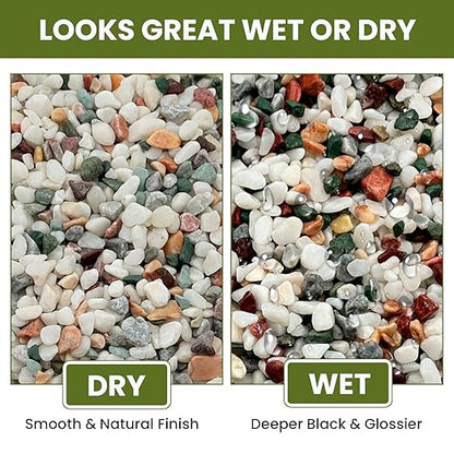 1/8 Inch Natural Aquarium Gravel, Small Pebbles for Fish Tank, Indoor Plants & Succulents, Mixed Color Mini River Rocks for Drainage, Terrarium, Top Dressing & Vase Filler, 12 lb