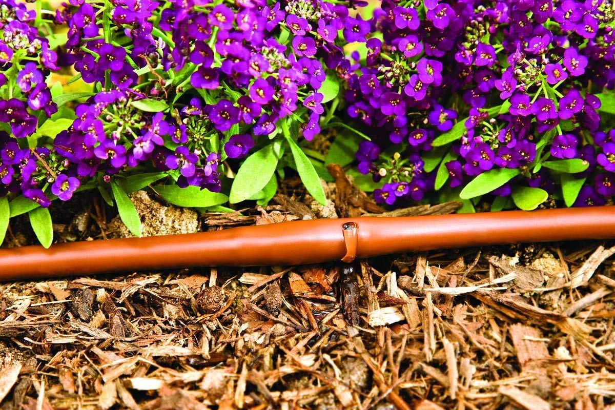One Stop Outdoor USA Made - 1/4-Inch x Irrigation/Hydroponics Dripline with 6-Inch Emitter Spacing (Brown) (500' Foot Roll)