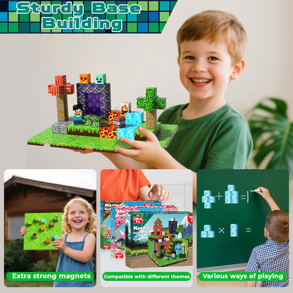 150PCS Magnetic Blocks with 6 Base Plate - Building Blocks Cubes for Kids Ages 4-8, STEM Magnet Building Toys Boys Girls, Christmas Birthday Gifts Preschool Educational Learning Toy for 3+ Years Old