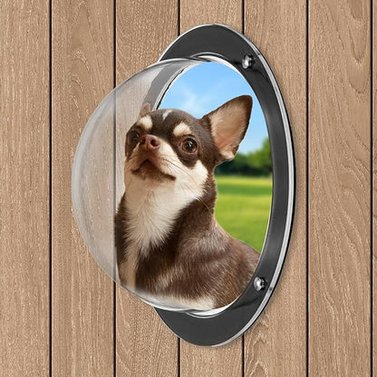 2 PCS Dog Fence Window, 12.4 x 4.9 Inch Clear Pet View Dome, Durable Pet Peek Windows, Doggie Fence Safe Domes, Pets Supply for Dog Cat Horse Outside Playground Garden