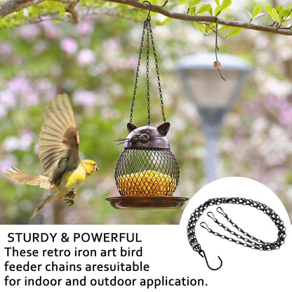 XXFBJNMD 8 Pcs Hanging Chain 21.6 Inches Black Hanging Plant Chain and Hooks 3-Point Basket Replacement Chain for Planters, Bird Feeders, Lantern, Lamp