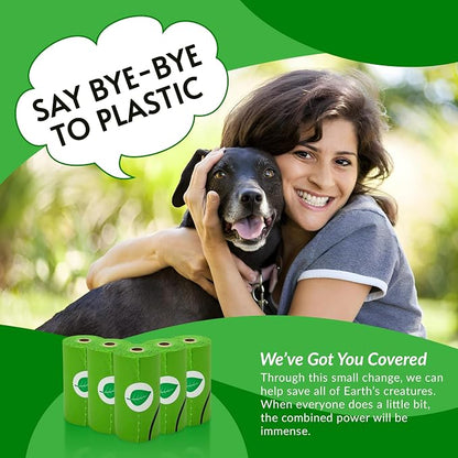 100% Certified Compostable Dog Poop Bags, Plant Based. Biodegradable Waste Bags, Unscented Extra Strong.150 count.10 rolls. 13x9". Home compostable, Leak Proof. ASTM D6400 & EN 13432 Compliant.