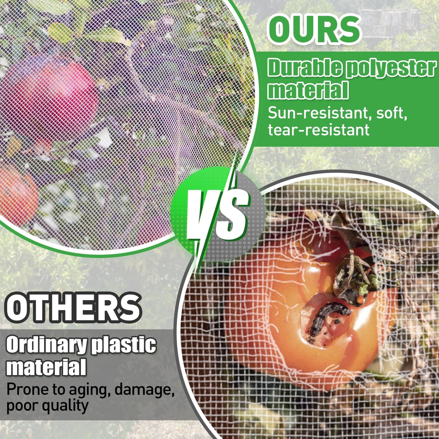 6 Pack Insect Bird Netting Cover - 4x5FT Garden Netting Blueberry Bushes Plant Covers with Drawstring, Fine Mesh Fruit Tree Net for Protecting Lemon Orange Large Plants from Barrier Squirrel Deer