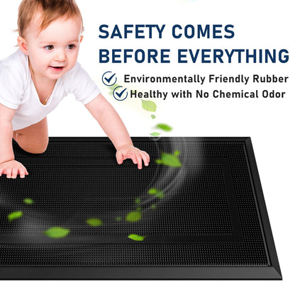 BEHERO Front Door Mat Outside Entrance, 36" x 17" Heavy Duty Rubber Outdoor Mats Enlarged for Entryway, Welcome Matt Outdoor, Dirt Trapping Waterproof