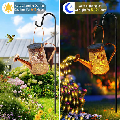 Vcdsoy Solar Watering Can Lights,Hummingbird Mother's Day Gifts for Women Mom Grandma Birthday, Large Hanging Solar Lantern Waterproof Outdoor Garden Decorations for Yard Porch Landscape Patio Pathway