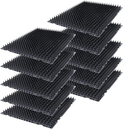10 Packs Scat Mat for Cats, 13X16 inches Pet Deterrent Spikes, Indoor Outdoor Humane Cat Repellent Fence (Black)