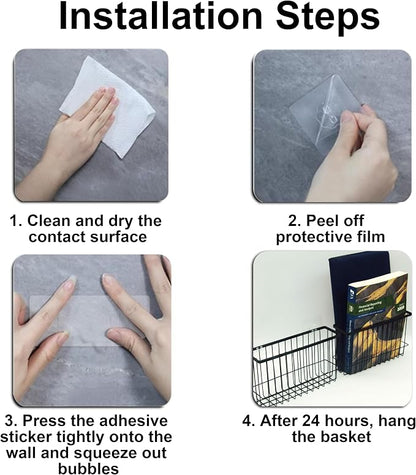 3 Pack Cabinet Door Organizer, Foil and Plastic Wrap Organizer, Wall Mounted Kitchen Organizers and Storage Wire Basket, Pantry Door Storage Kitchen Wrap, Black