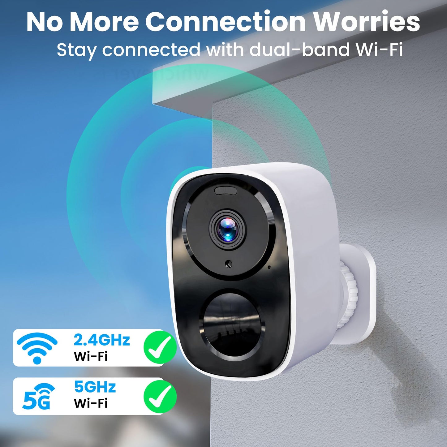 2025 Upgraded 2K Security Cameras Wireless Outdoor, Free Cloud Storage & Local SD Card Support, 1-6 Months Battery Life, Waterproof, 2-Way Talk, AI Motion Detection Spotlight Siren Alarm Camera