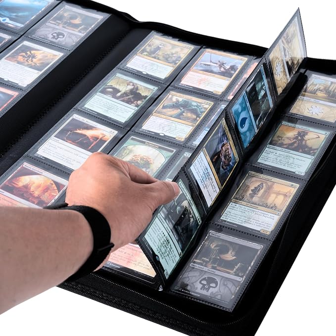 1408+ Pockets Trading Card Binder, 16-Pocket Card Ablum Compatible with MTG,Sports Cards & Other Standard Size Trading Card (Purple)