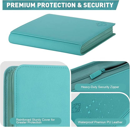 Premium Card Binder 12 Pocket for 720 Pockets Trading Card Binder, PU Zipper Card Collection Album, Sturdy Side-Loading Card Book Holder for MTG, TCG, Game Cards, Sports Cards