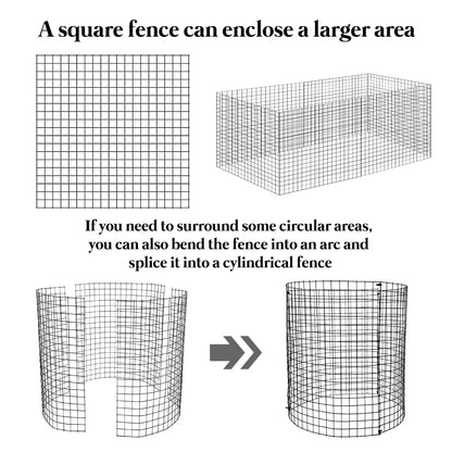 36 PCS Round Plant Protector from Animals, 12Pack 12'' x 12'' Metal Plant Cages，30Pcs Metal Mesh to Keep Animals Out, Garden Protection Bunny Barricades, Wire Plant Protectors for Rabbits Chicken Duck