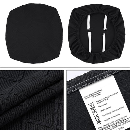 Fuloon Stretch Chair Seat Covers 4 PCS, Removable Washable Dining Chair Covers Anti-Dust Dining Room Seat Cushion Slipcovers (4, Black)