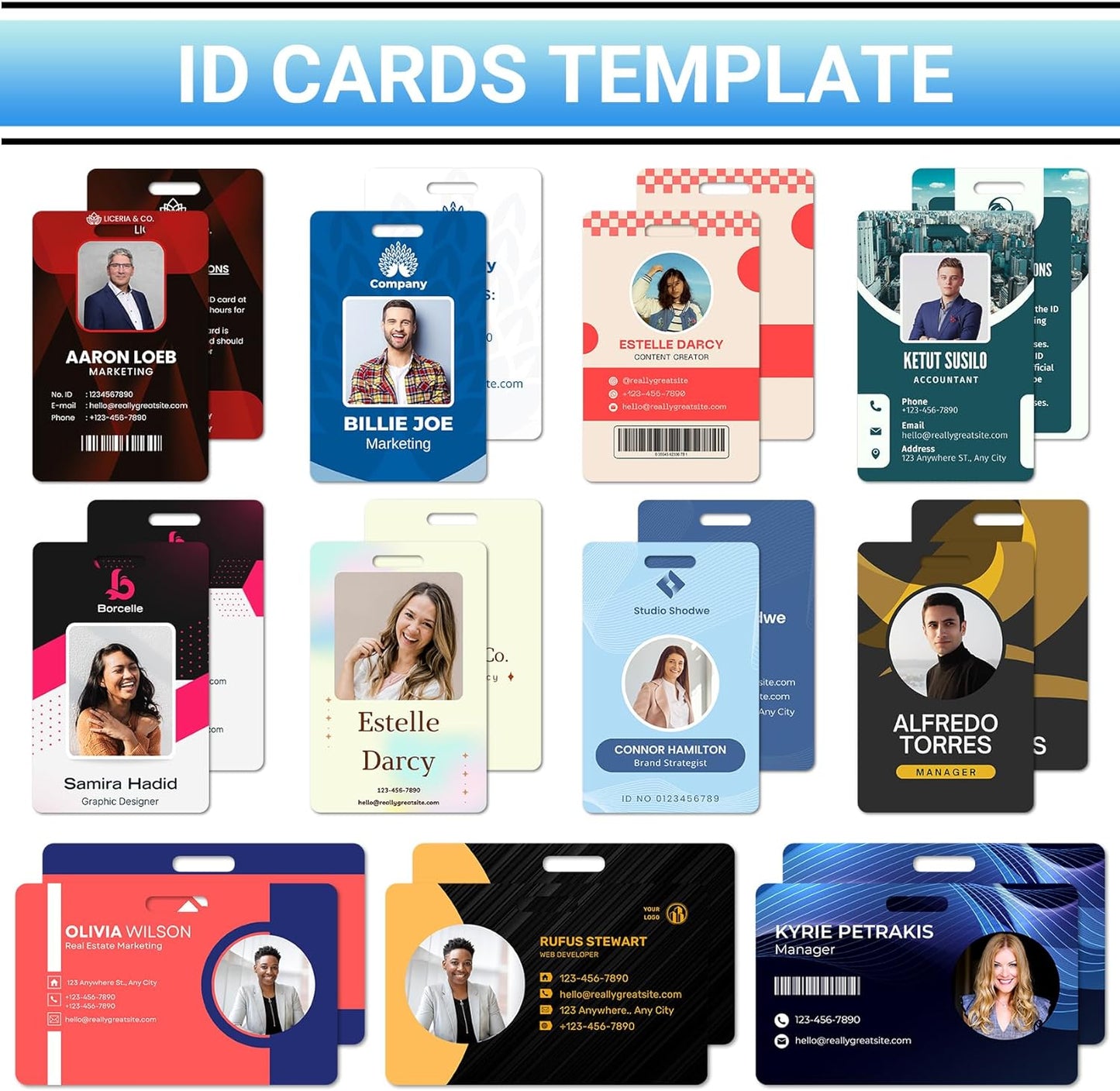 Custom Id Badge Custom Id Card Identification Badges Customizable Personalized Name Badge Customize Name Tag Photo Logo Employee Work Office Volunteer Customized Personal (Vertical-8)