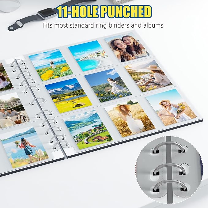 ABLY 900 Pockets Trading Card Pages Sleeves 9-Pocket Clear Plastic Game Card Protectors for Sky, Pok, Bas Car and More, Fit 3 Ring Binder (50 Pages)