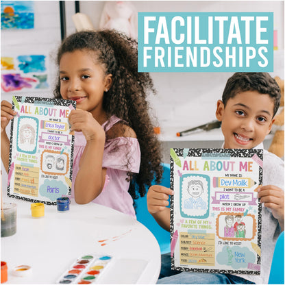 All About Me Posters for Classroom Must Haves - 20 Star Student Poster, 100 Days of School Items, Star of The Week Poster Elementary Classroom Decor, End of School Year Teacher Supplies