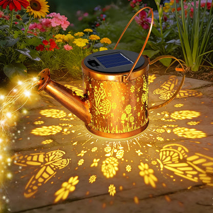 ZNYCYE Solar Watering Can Lights, Butterfly Decorative Hanging Lantern Solar Lights Outdoor Waterproof, Gifts for Mom Women Grandma Mother's Day, Retro Metal Garden Decor for Outside Yard Patio Lawn