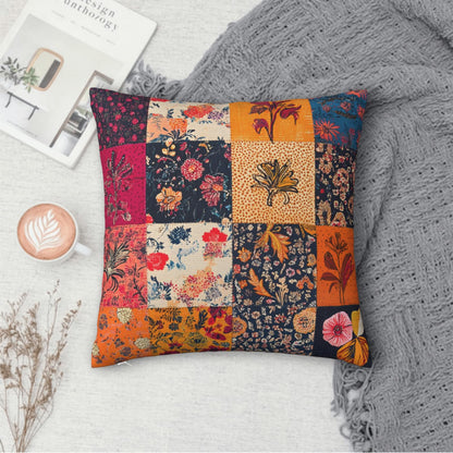 NenuVainl Throw Pillow Covers 18x18 Set of 2, Patchwork Cushion Covers, Decorative Square Pillowcases for Couch, Bedroom, Living Room