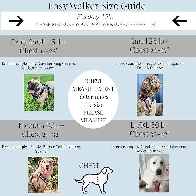 Lucky Love Dog No Pull Dog Harness, Adjustable and Easy to Walk, Cute Patterned Harness for Medium Male & Female Dogs - Laguna, Medium