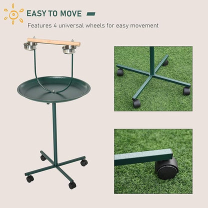Pawhut 49" Bird Play Stand w/Wheels - Green
