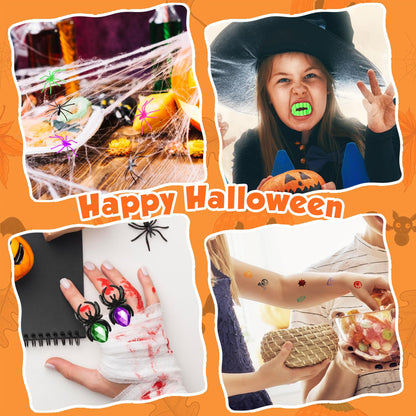 168PCS Halloween Party Favor for Kids, 24Pack Prefilled Halloween Pumpkins with Toys, Spider, Vampire Teeth, Spider Ring, Springs, Erases and Stamps for Trick or Treat, Halloween Goodies Bag Stuffers