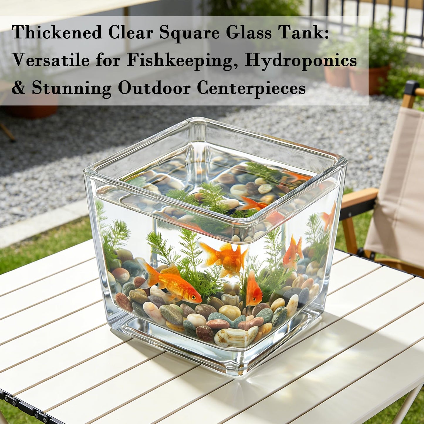 4 Pack Square Glass Vase 6" x 6" x 6", Clear Flower Vase for Centerpieces,Plant Terrarium, Floating Candle Holder for Wedding Centerpieces, Office Decorations, Home Décor, Parties and Events