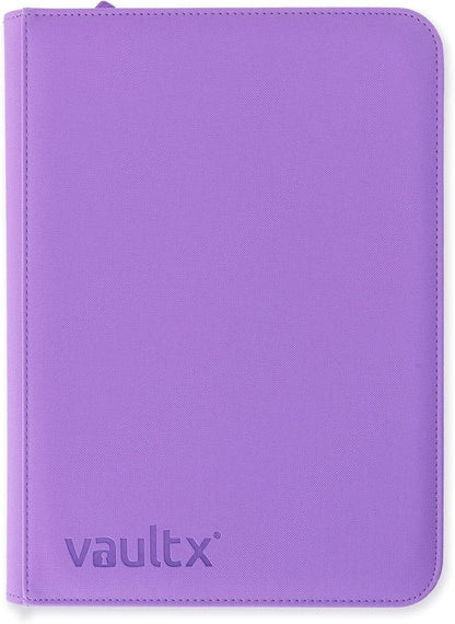 Vault X 4 Pocket Zip Binder, 160 Cards, Exo-Tec Material, 20 Side-Loading Pages (Purple)