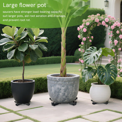 Vorregenweiss 24 PCS Big Pot Feet for Outdoor Planters,Invisible Breathable Pot Stands Toes Lifters for Heavy Outdoor Plants,Stackable Flower Feet Outside,Plant Risers, Black