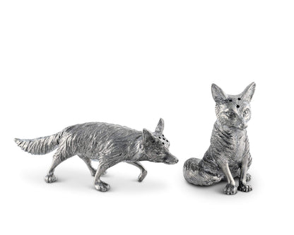 Vagabond House Pewter Foxes Hunting Salt & Pepper Shaker Set 2.5 inch Tall