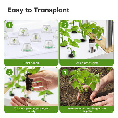 Ahopegarden Indoor Garden Hydroponics Growing System Kit: 60 Pods Indoor Herb Garden with LED Grow Light - Plant Germination Kit, 32L Large Capacity Hydroponic Tower for Vegetables Fruits Flowers