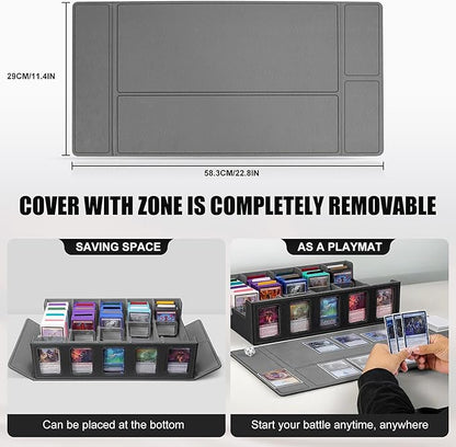 Kabinka Trading Card Storage Box with Commander Display, 5-Row Deck Case with Removable Lid; 3900+ Card Organizer for MTG TCG PTCG Sports Card, Top Loaders Storage Box (Black)