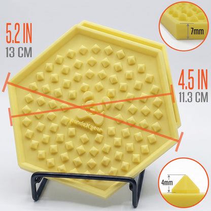 Silicone Coasters for Drinks – 3 Pack Large Yellow Coaster Set with Holder & Cleaning Brush, Heat Resistant Trivet Coasters, Non-Slip, Jar Opener, Hot Pad – PandaXGear (3 Pack - Yellow)