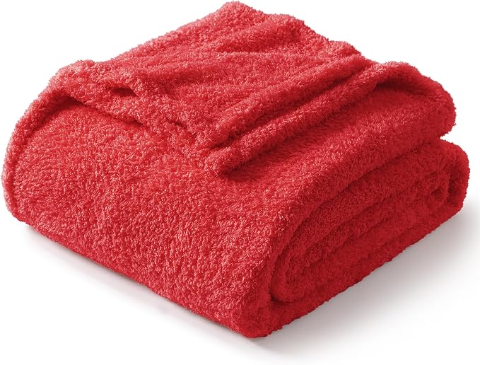 Exclusivo Mezcla Fleece Twin Size Bed Blanket, Ultra Soft, Lightweight and Fuzzy Red Blanket for Women, Home Decor, 60x80 Inches