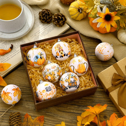 Outus 16 Pcs Thanksgiving Ornaments Ball for Tree Fall Autumn Ball Decorations Pumpkin Maple Leaf Hanging Ornament for Fall Harvest Autumn Home and Holiday Party Supplies